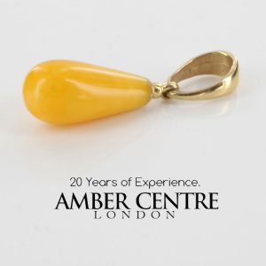 Antique Butterscotch German Baltic Amber Pendant In 14ct solid Italian Gold GP0292Y RRP£200!!!