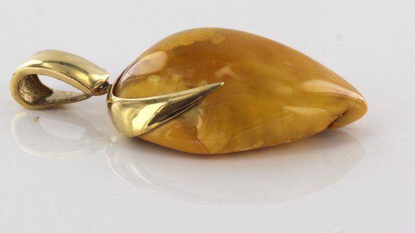 Butterscotch Antique German Unique Baltic Amber Pendant in 14ct solid Gold- GP0346Y RRP£995!!!