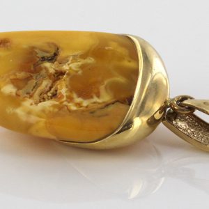 Butterscotch Antique German Unique Baltic Amber Pendant in 14ct solid Gold- GP0346Y RRP£995!!!