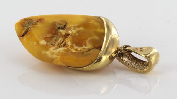 Butterscotch Antique German Unique Baltic Amber Pendant in 14ct solid Gold- GP0346Y RRP£995!!!