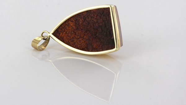 Italian Handmade German Unique Green Baltic Amber Pendant in 14ct solid Gold - GP0350 RRP£595!!!