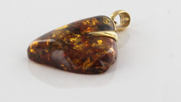 Italain Hand Made German Baltic Amber Pendant in 14ct Italian Gold - GP0357 RRP£790!!!