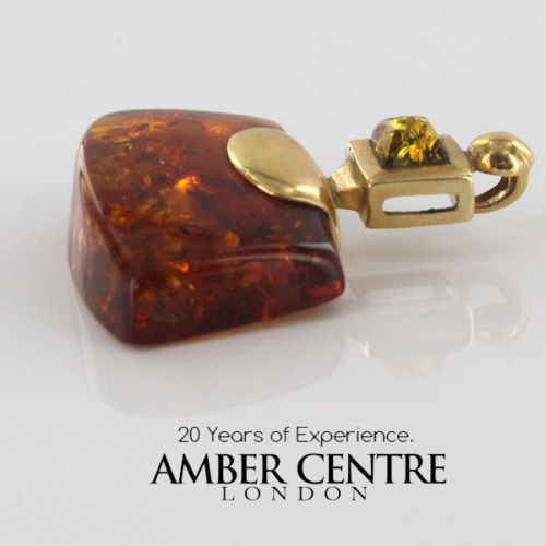 Italian Handmade Unique German Baltic Amber Pendant in 14ct solid Gold - GP0361 RRP£425!!!
