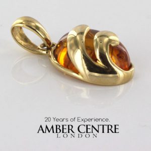 Italian Hand Made German Baltic Amber Elegant Pendant in 14ct solid Gold -GP0374 RRP£495!!!