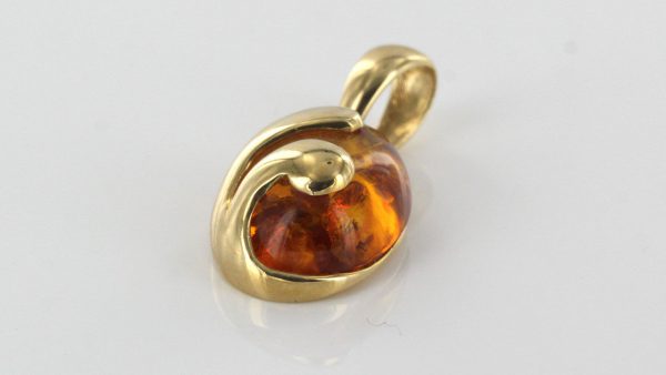 Italian Hand Made German Baltic Amber Elegant Pendant in 14ct solid Gold -GP0374 RRP£495!!!