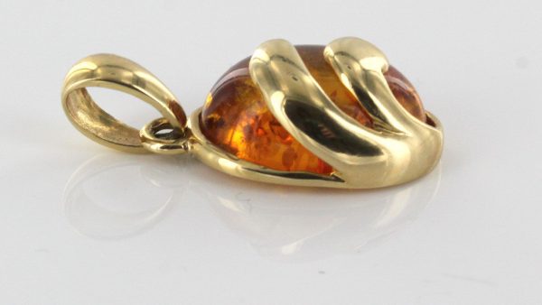 Italian Hand Made German Baltic Amber Elegant Pendant in 14ct solid Gold -GP0374 RRP£495!!!
