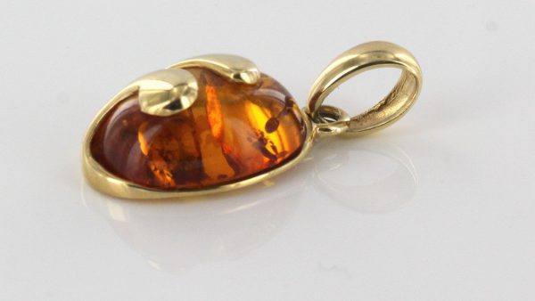 Italian Hand Made German Baltic Amber Elegant Pendant in 14ct solid Gold -GP0374 RRP£495!!!