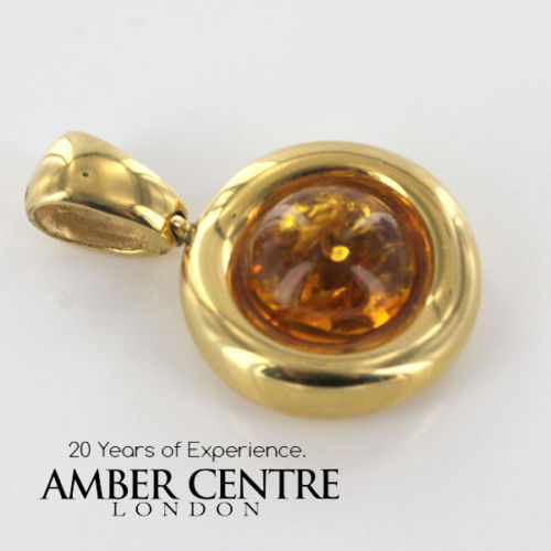 Italian Hand Made German Baltic Amber Elegant Pendant in 14ct Gold -GP0375 RR£625!!!