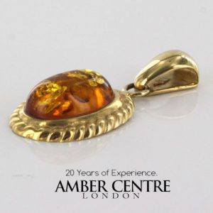 Italian Hand Made German Baltic Amber Pendant in 14ct solid Gold - GP0376 RRP£395!!!