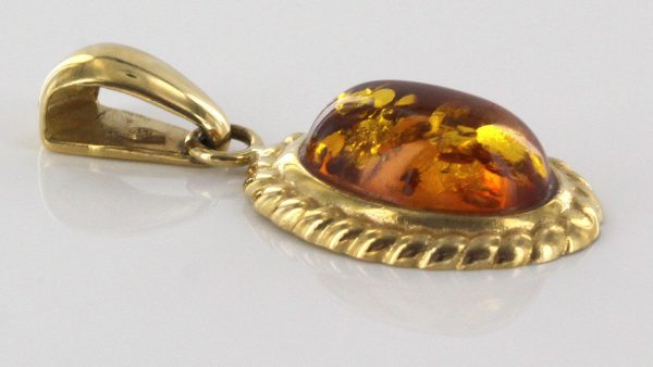 Italian Hand Made German Baltic Amber Pendant in 14ct solid Gold - GP0376 RRP£395!!!