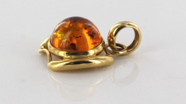 Italian Handmade Elegant German Baltic Amber Pendant in 14ct solid Gold - GP0381 RRP£395!!!