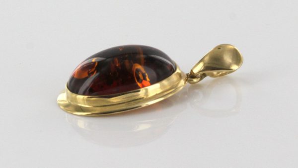 Italian Handmade Elegant German Baltic Amber Pendant in 14ct solid Gold - GP0411 RRP£295!!!