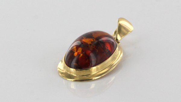 Italian Handmade Elegant German Baltic Amber Pendant in 14ct solid Gold - GP0411 RRP£295!!!