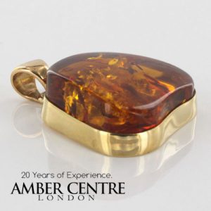 Italian Hand Made German Baltic Amber Unique Pendant in 14ct Gold -GP0424 RRP£900!!!