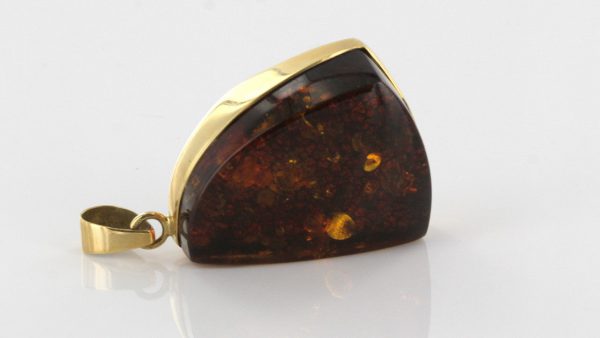 Italian Handmade Green Honey German Baltic Amber Pendant in 14ct solid Gold - GP0440 RRP£695!!!