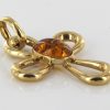 Italian Hand Made Elegant 14ct Gold Cross Pendant with German Baltic Amber - GP0506 RRP£750!!!