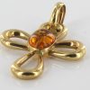 Italian Hand Made Elegant 14ct Gold Cross Pendant with German Baltic Amber - GP0506 RRP£750!!!