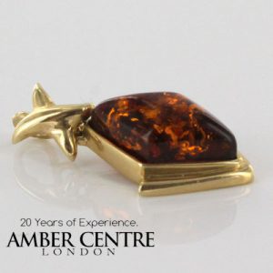 Italian Handmade Elegant German Baltic Amber Pendant in 14ct solid Gold - GP0861 RRP£275!!!