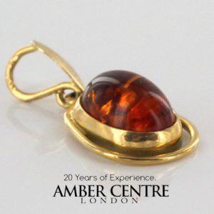 Italian Handmade Unique German Baltic Amber Classic Pendant in 14ct solid Gold GP0874 RRP£275!!!