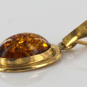 Italian Handmade Elegant German Baltic Amber Classic Pendant in 14ct solid Gold GP0880 RRP£275!!!