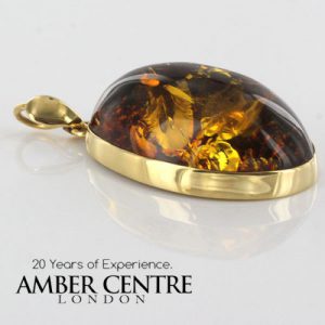 Italian Hand Made Unique Green Honey German Baltic Amber Pendant in 14ct solid Gold GP0882 RRP£795!!!