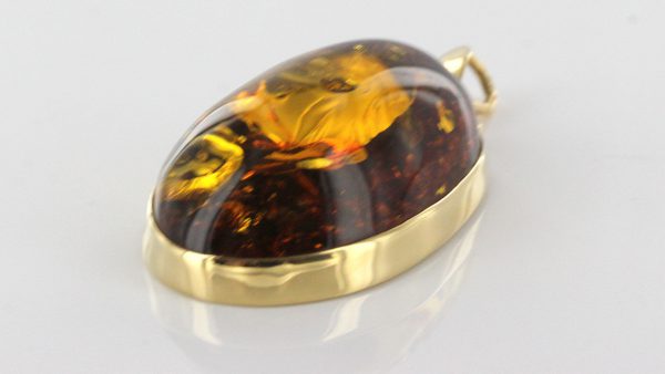 Italian Hand Made Unique Green Honey German Baltic Amber Pendant in 14ct solid Gold GP0882 RRP£795!!!