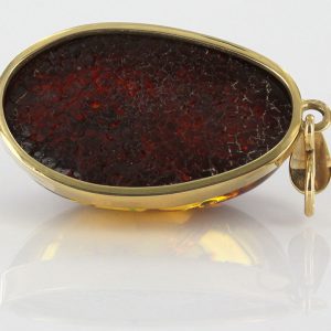Italian Hand Made Unique Green Honey German Baltic Amber Pendant in 14ct solid Gold GP0882 RRP£795!!!