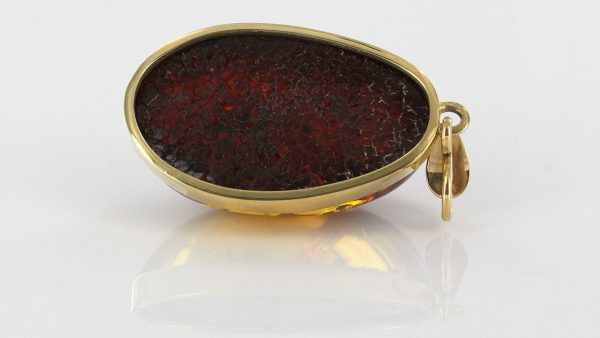 Italian Hand Made Unique Green Honey German Baltic Amber Pendant in 14ct solid Gold GP0882 RRP£795!!!