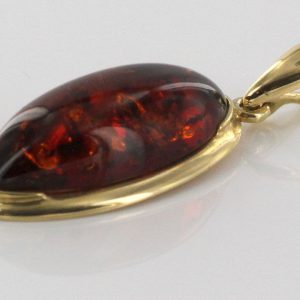 Italian Handmade Elegant German Baltic Amber Classic Pendant in 14ct solid Gold GP0886 RRP£395!!!