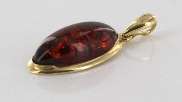 Italian Handmade Elegant German Baltic Amber Classic Pendant in 14ct solid Gold GP0886 RRP£395!!!