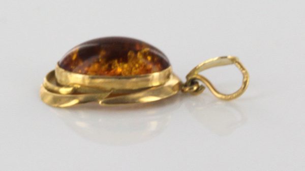 Italian Handmade Unique Elegant German Amber Pendant in 14ct solid Gold GP0888 RRP£395!!!