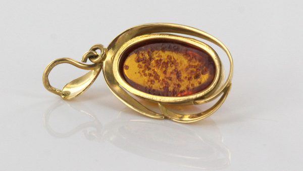 Italian Handmade Unique Elegant German Amber Pendant in 14ct solid Gold GP0888 RRP£395!!!