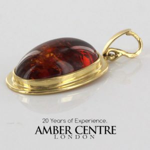 Italian Made German Baltic Amber Classic Pendant in 14ct solid Gold GP0892 RRP£495!!!