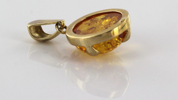 Italian HandMade Unique Elegant German Baltic Amber Pendant in 14ct Gold -GP0895 RRP£595!!!