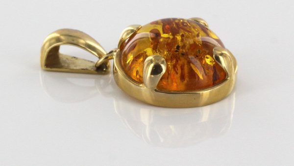 Italian HandMade Unique Elegant German Baltic Amber Pendant in 14ct Gold -GP0895 RRP£595!!!