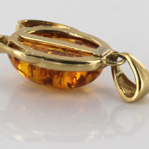 Italian Hand Made German Baltic Elegant Unique Amber Pendant in 14ct solid Gold - GP0896 RRP£425!!!