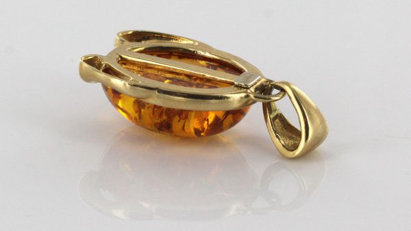 Italian Hand Made German Baltic Elegant Unique Amber Pendant in 14ct solid Gold - GP0896 RRP£425!!!