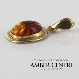 Italian Hand Made German Baltic Amber Pendant in 18ct Gold GP0991 RRP£295!!!