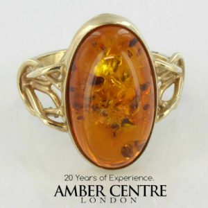 Italian Unique Handmade German Baltic Amber Ring in 9ct solid Gold- GR0004 RRP £295!!!