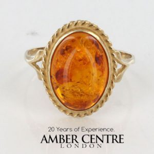 Italian Handmade German Baltic Amber Ring in 9ct solid Gold- GR0006 RRP£250!!!