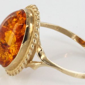 Italian Handmade German Baltic Amber Ring in 9ct solid Gold- GR0006 RRP£250!!!