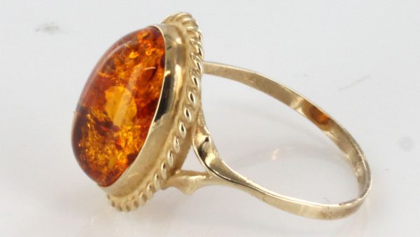 Italian Handmade German Baltic Amber Ring in 9ct solid Gold- GR0006 RRP£250!!!