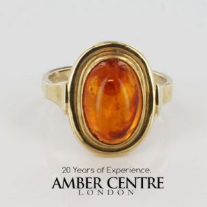 Italian Made German Baltic Amber Ring in 9ct solid Gold- GR0007 RRP £295!!!