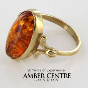Italian Handmade German Baltic Amber Ring in 9ct solid Gold-GR0010 RRP£275!!!