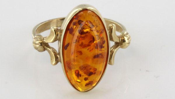 Italian Handmade German Baltic Amber Ring in 9ct solid Gold-GR0010 RRP£275!!!