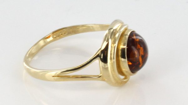 Italian Handmade German Baltic Amber Ring in 9ct Gold- GR0016 RRP£175!!!