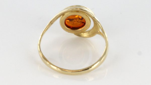 Italian Handmade German Baltic Amber Ring in 9ct Gold- GR0016 RRP£175!!!