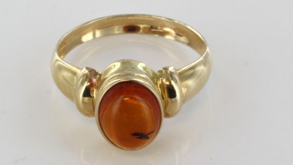Italian Handmade Elegant German Baltic Amber Ring in 9ct Gold-GR0018 RRP £295!!!