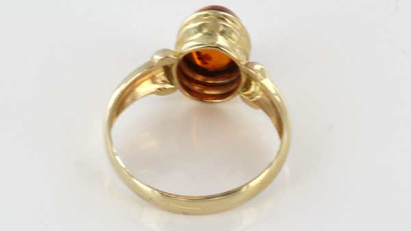 Italian Handmade Elegant German Baltic Amber Ring in 9ct Gold-GR0018 RRP £295!!!