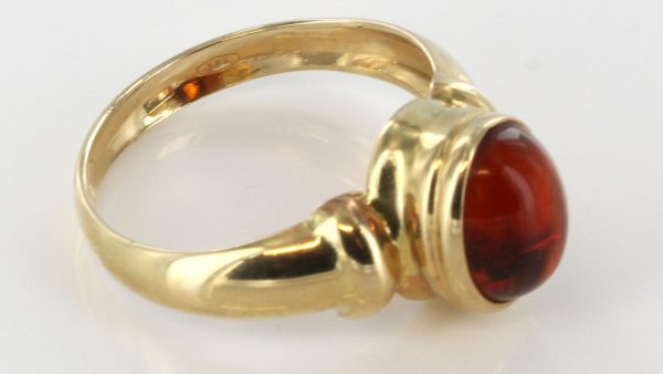 Italian Handmade Elegant German Baltic Amber Ring in 9ct Gold-GR0018 RRP £295!!!